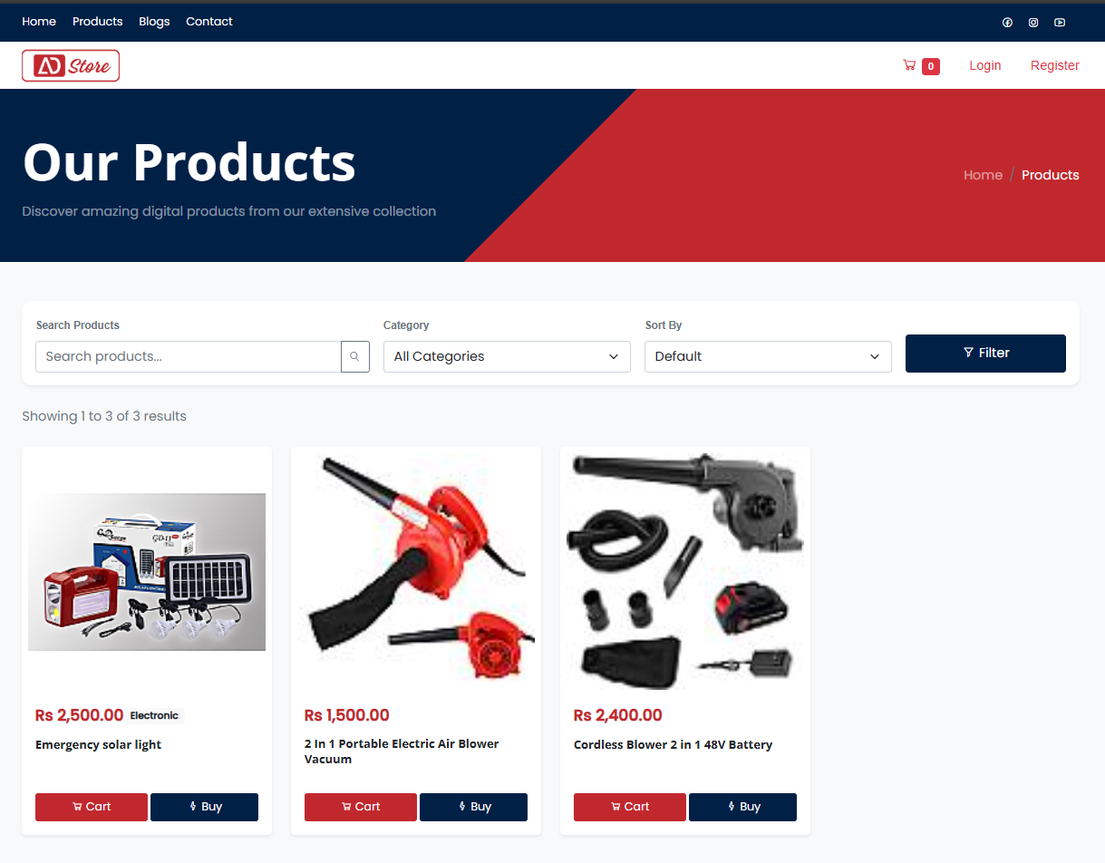 Simple E-commerce Website
